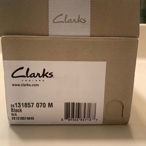 Brand new, never worn Clarks, size 7, 2” black heels.